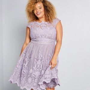 ChiChi London Elegant Lace Dress in Lavender